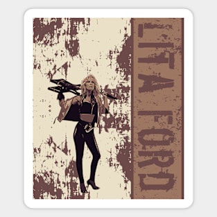 Lita Ford // Brown Vintage Magnet